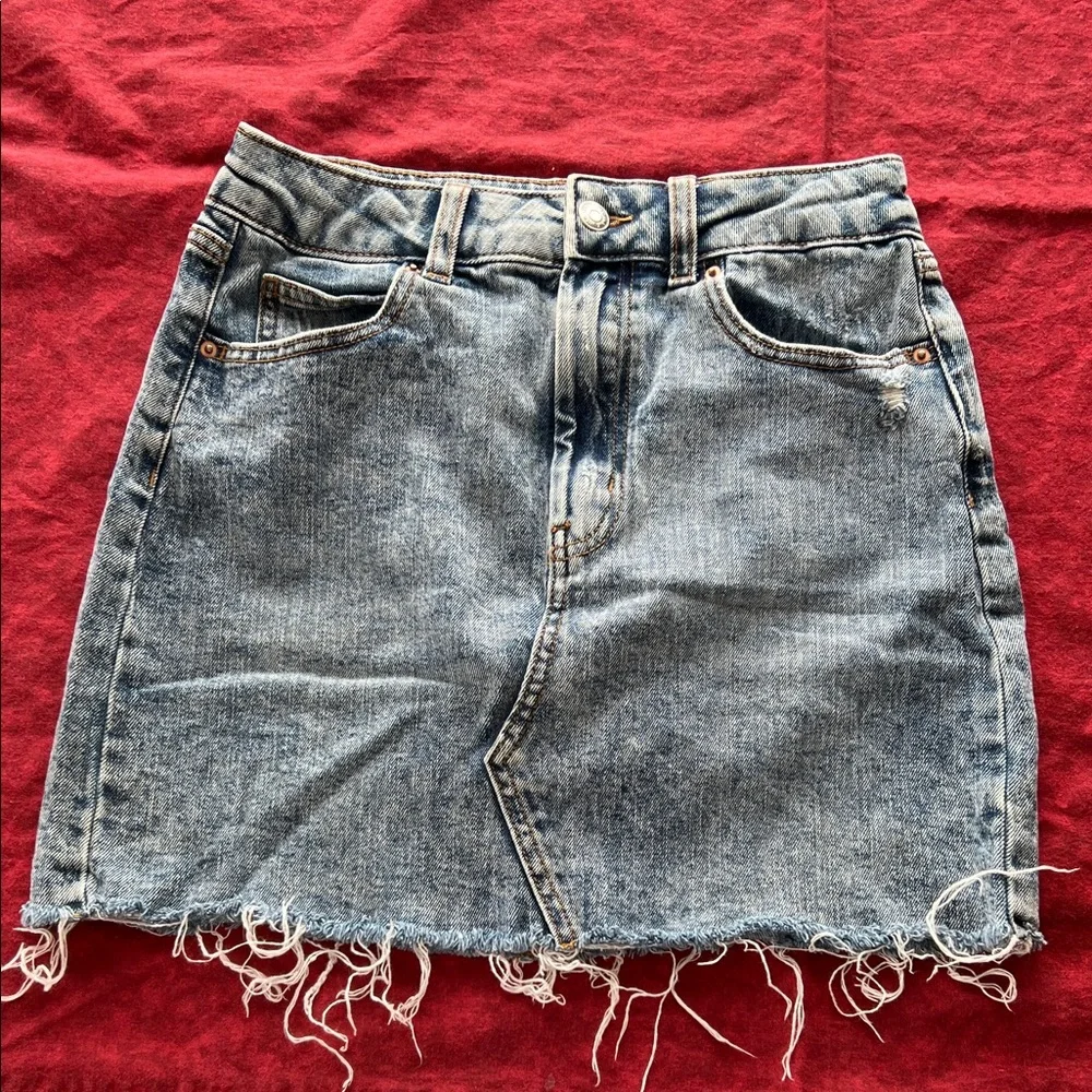 Wild Fable Distressed Denim Mini Skirt - Picture 1 of 3